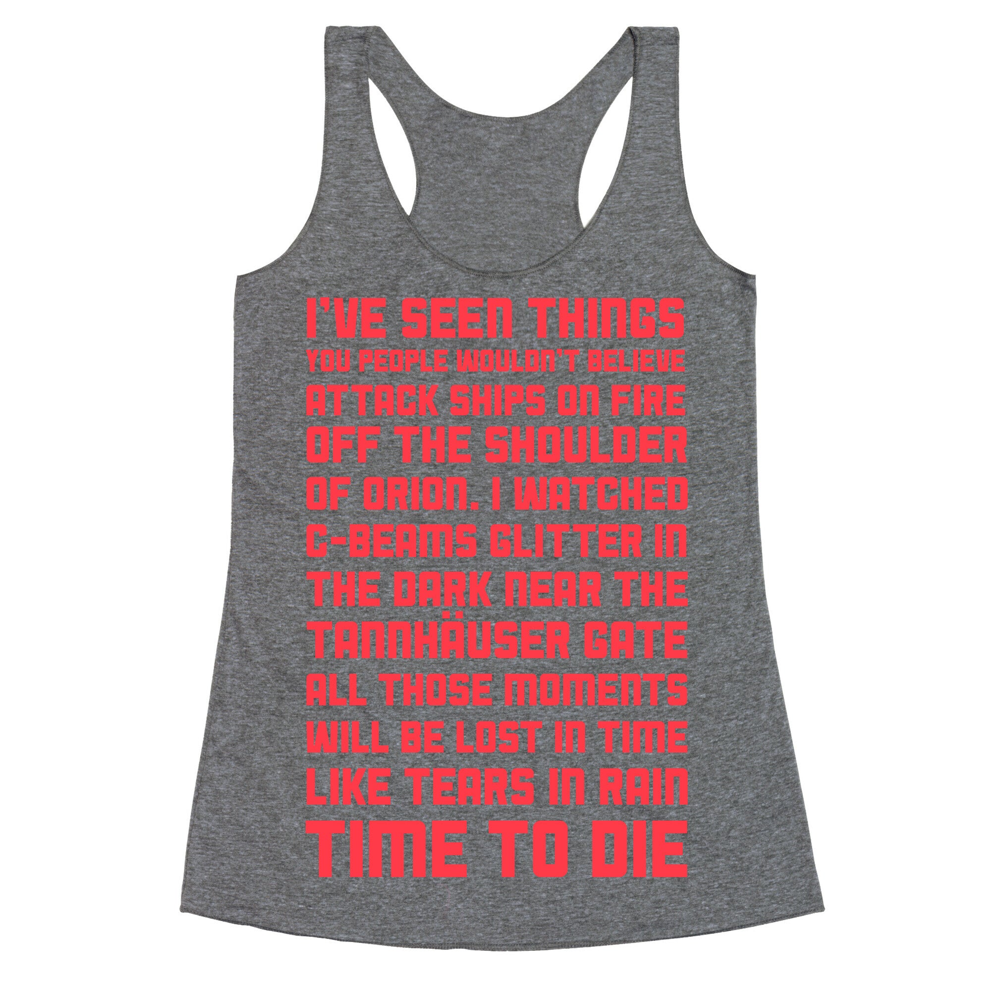 C-Beams Speech Tears In Rain Monologue Racerback Tank